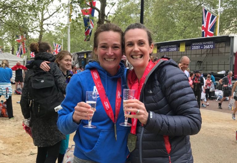 Shufflers Anna Iley and Sharon Williams after the race