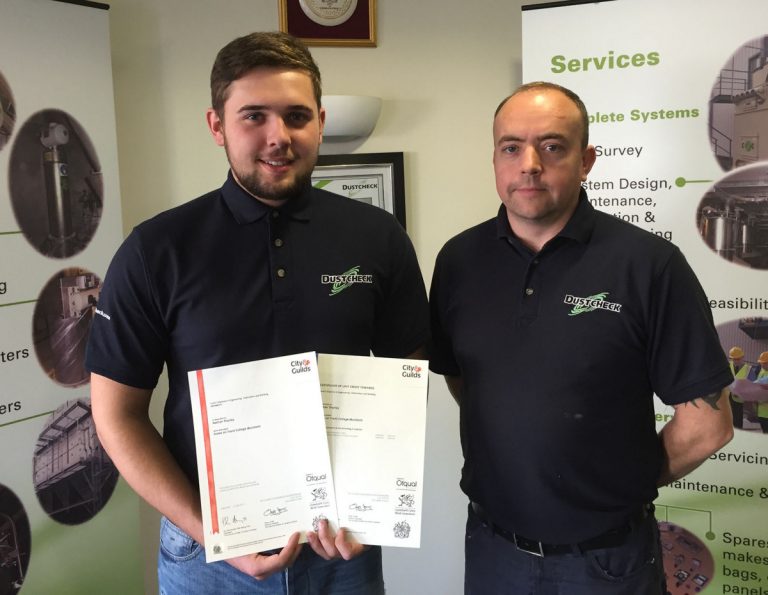 Nathan Thorley, Junior Production Engineer at Dustcheck and Chris Taylor