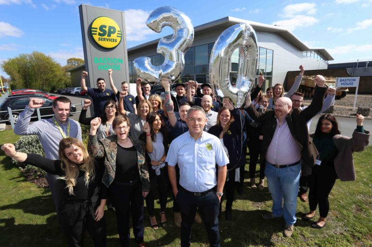 MD Steve Bray and staff celebrate SP Services 30th anniversary supplying medical equipment around the UK and the world