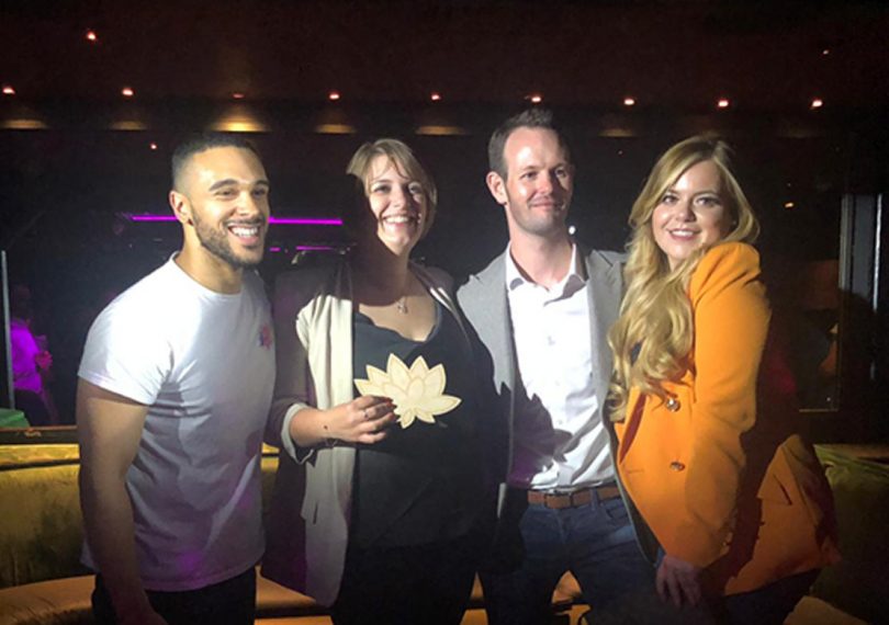 Pictured at the awards are Gavin, Engage International, Joanne White, Aico, Marketing Manager, Matthew Lyons-Small, Aico, Commercial & Finance Director, Chloe Vickery, Aico, Regional Specification Manager