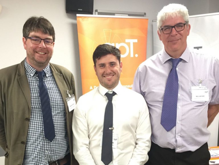 Mark Rowley, Nick McGurk and Neil Archer, from apT, at the event