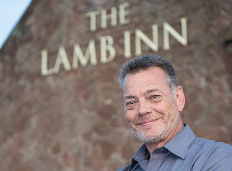 Publican Lance Pettet outside The Lamb Inn