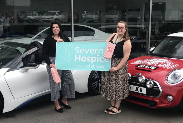 Georgie Dixon, marketing and event coordinator at sponsors Rybrook Shrewsbury with Hannah Gamston, event manager at Severn Hospice