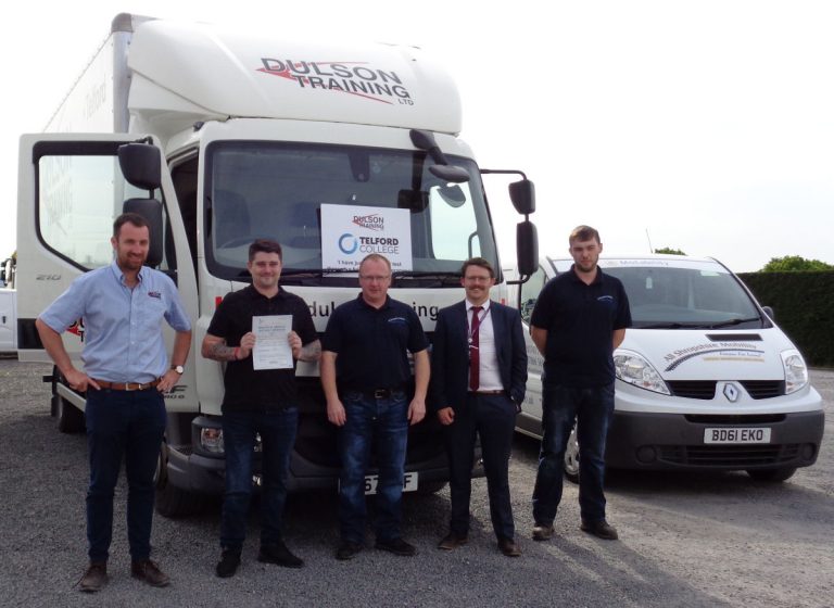 Steve Dulson, of Dulson Training, Ashley Booth, Martin Davies of All Shropshire Mobility, Graham Reynolds and Damon Hignett, of All Shropshire Mobility