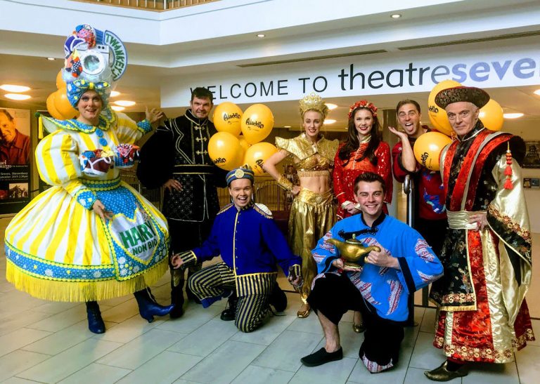 The cast of Aladdin at Shrewsbury's Theatre Severn. Photo: Chris Pritchard