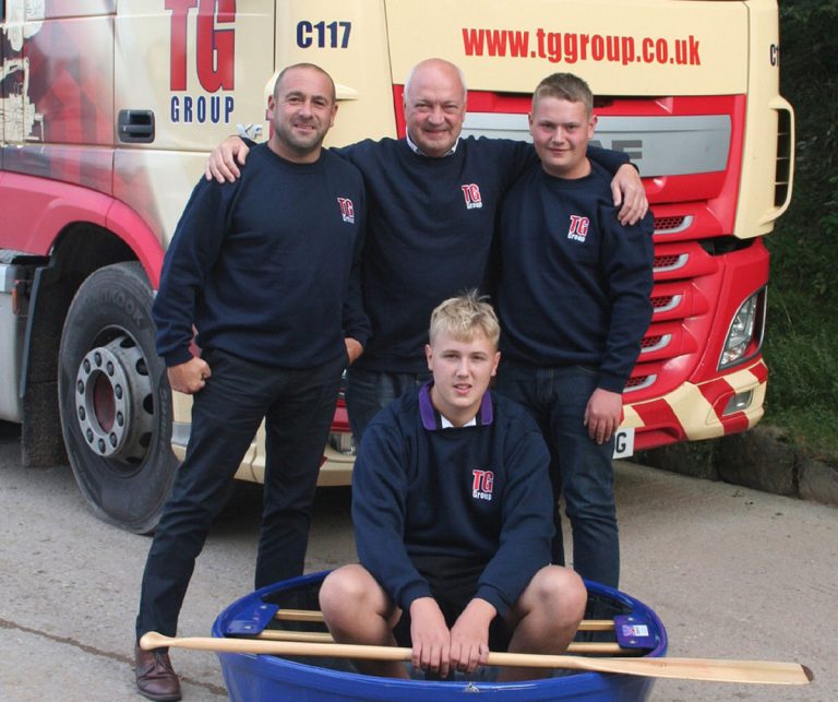 Getting ready to take part are Mark Evans, Tudor and Harry Griffiths and Oliver Griffiths