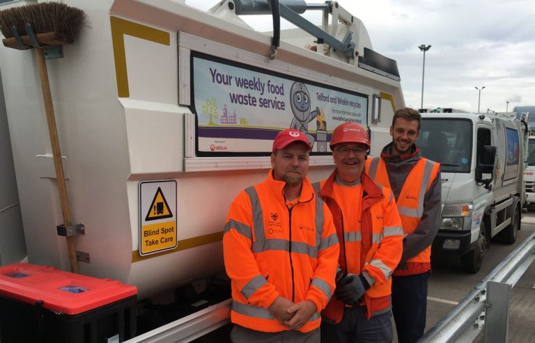 Dave, Mark & Lewis part of the Veolia recycling team in Telford. Photo: Telford & Wrekin Council