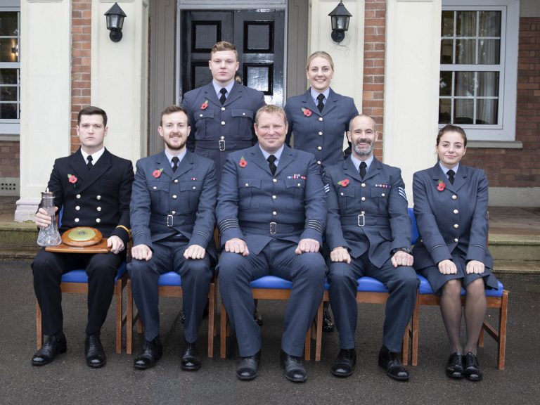 JATCC 433 - SLt Green, Flt Lt Bexon, Gp Capt Dargan, FS Brandford Fg Off Blenkinship. Rear Fg Off Boulton, Fg Off Myers