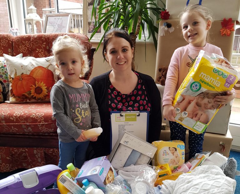 Two year old Macey-Rose Lumby, nursery manager Kayleigh Dance and four year old Perrie Williams at ABC Day Nursery in Telford