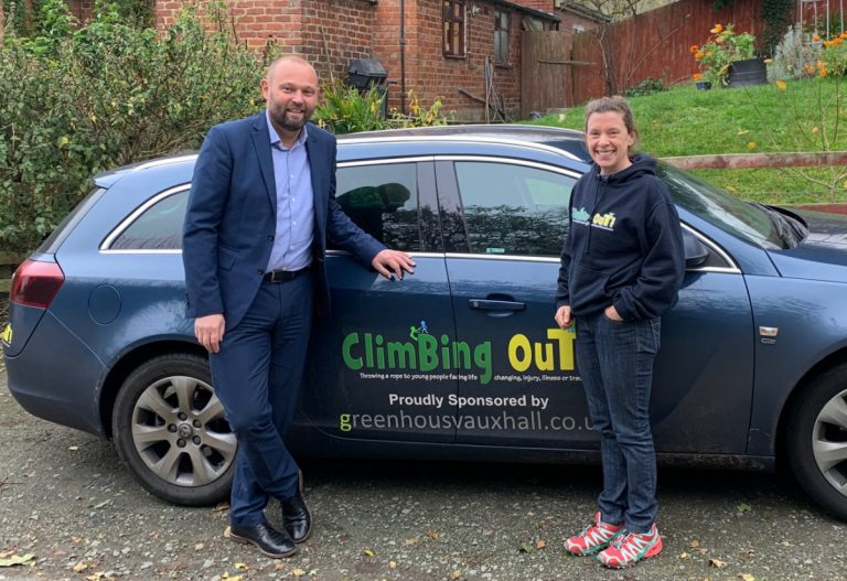 Dave Williams from Henshalls and Kelda Wood from Climbing Out