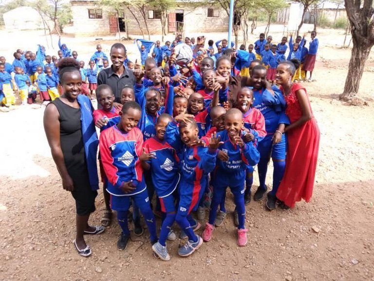 Eccleshall Juniors kit at Archers Post in Northern Kenya