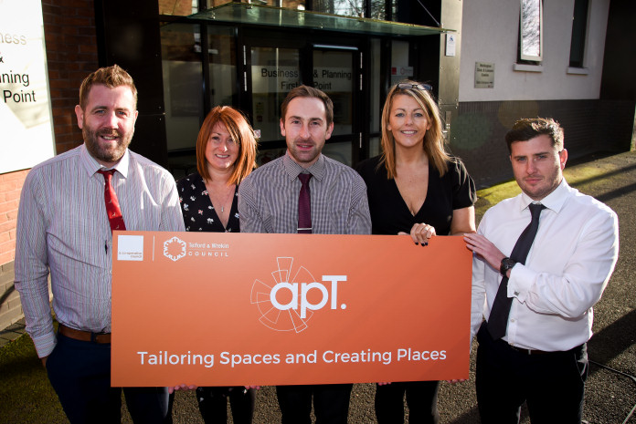 apT’s managers (from left) Mark Turner, Valerie Hulme, Andrew Gittins, Siobhan Martin and Nick McGurk