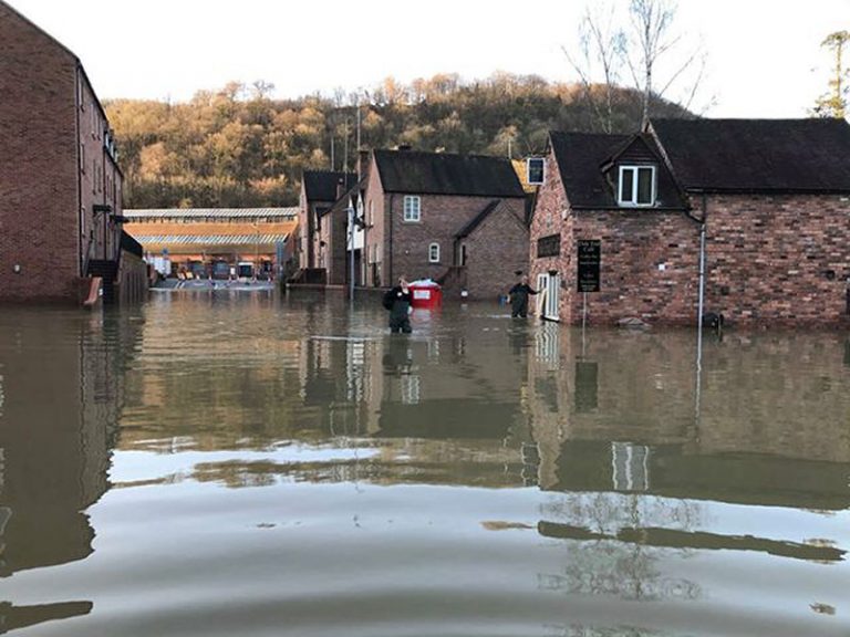 Flooding at Dale End in Ironbridge. Photo: Fay Evans