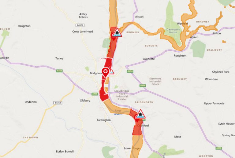 Bridgnorth flood map. Image: Environment Agency