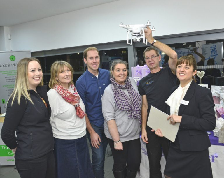Pictured are, from left, Kate Duffy, of TSI Packing, Telford, Sarah Bennett, of University Centre Shrewsbury, Mike Eaton, of Source Design, Kaye Gunner, of Lavender Blue Services, Chris Smith, of CMS Video, Oswestry and Elena Fenton, of Mercure Albrighton Hotel, Shrewsbury