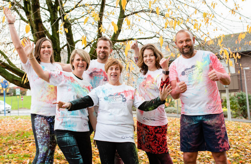 From left, Naomi Atkin (Lingen Davies Cancer Fund), Claire Moore (Peakes Travel Elite), Andy Lawrence (Hometyre), Diane Brown (Thomas Consulting), Steff Henson (Sixticks), and Dave Williams (Henshalls)