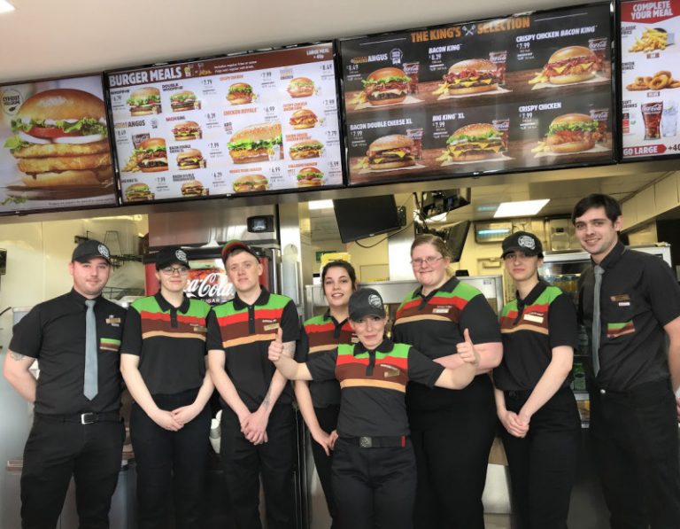 Team members at the newly refurbished Burger King at Battlefield, Shrewsbury