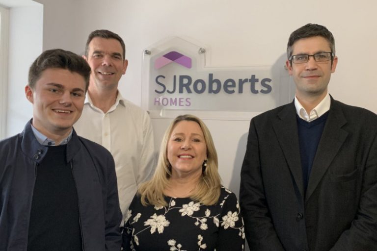 Josh Welch, Project Support Officer at Shoothill; Mike Sambrook, Managing Director of SJ Roberts Homes; Debra Armitage, Sales Negotiator at SJ Roberts Homes; Simon Jeavons, Chief Operations Officer of Shoothill