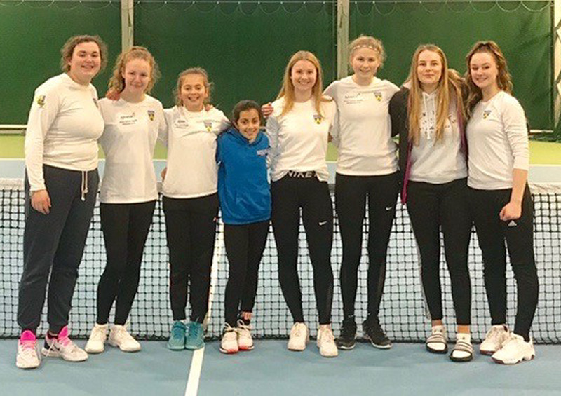 Shropshire’s girls team at Ellesmere College, from left: Amy Dannatt, Amy Dean, Clara Hill, Imani Shah, Alexandra Strauss, Tamzin Pountney, Imogen Dudson, Amy Humphries