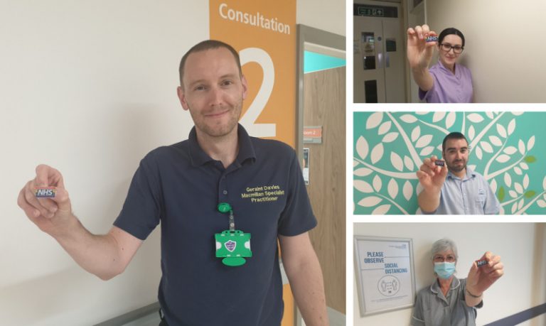 Geraint Davies, Sarah Cockburn, Paul Roberts and Fiona MacDonald with their badges
