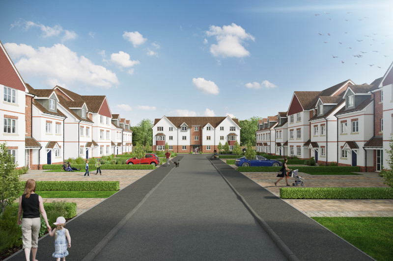 The ever-popular boulevard area at the Sweetlake Meadow development