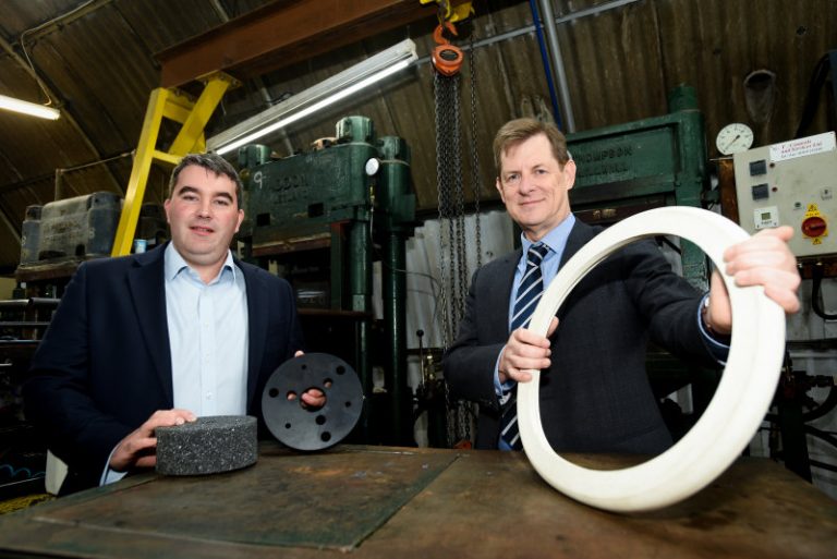 Robert Oakes, Director of DKL Rubber Ltd with Stuart Rea of FBC Manby Bowdler