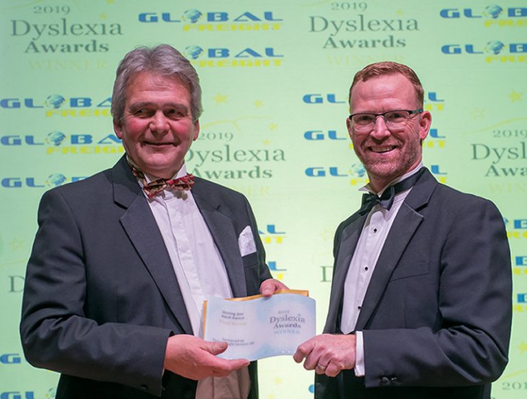 Paul Wynn, winner of the 2019 Shining Star Adult Award, pictured with Award Sponsor Anton Gunter from Global Freight Services