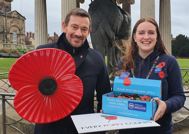 Community Fundraiser Jenny Robey with ‘Ollie’ Ollerton from Channel 4 SAS: Who Dares Wins at this year's launch in Shrewsbury