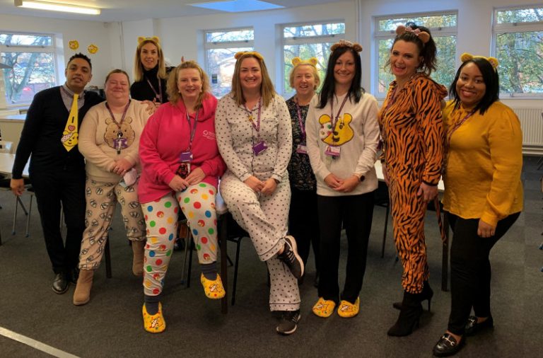 Many at the college were sponsored to wear pyjamas around campus.