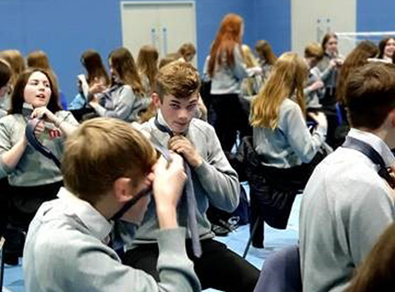 Students were presented with a prestigious Marches School sports honours tie