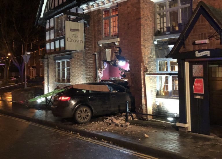 The scene of the incident on Albrighton High Street. Photo: Craig Jackson / SFRS