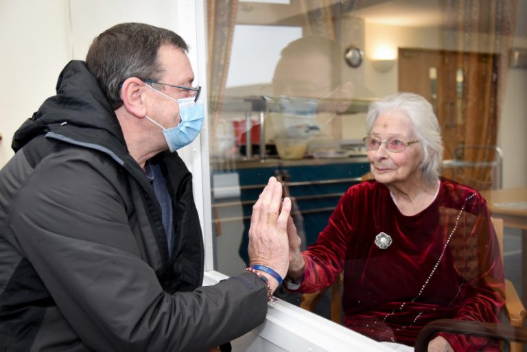 Paul Cooke from Hollinswood is reunited with 94-year-old mum Lillian at Barclay Gardens after nearly three months.