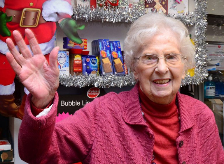 Kay White, 93, who notched up 60 years’ service as Postmistress this year