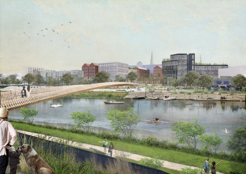 Among the ideas suggested is creating a riverside walkway and park by rerouting traffic away from Smithfield Road.