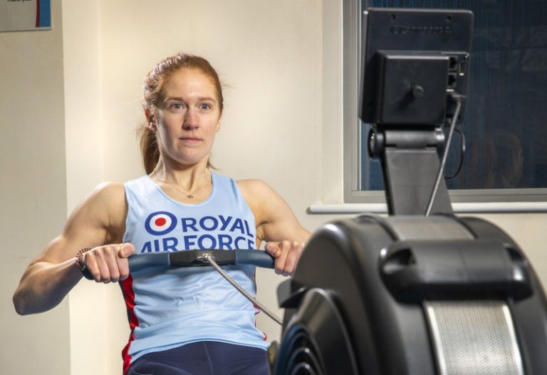 Corporal Victoria Needham concentrating on her technique. Photo: MOD Crown Copyright