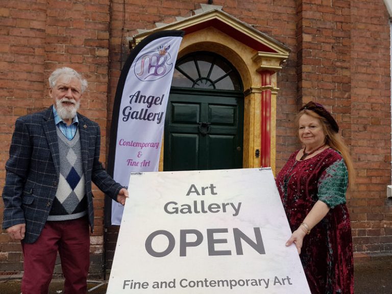 Mike and Ann Fraser prepare to open The Angel Gallery in Broseley