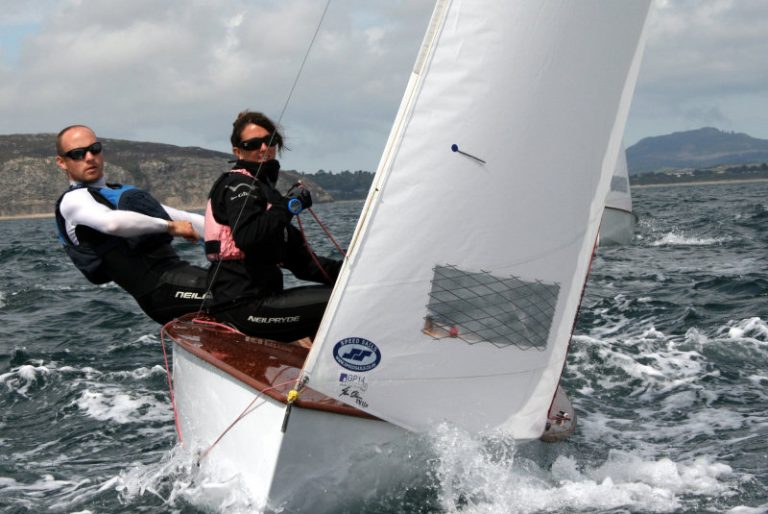 Liz and her husband Mike taking part in the national sailing championships