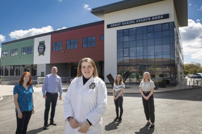 Village Bakery Sponsor student Jo Flower from the Harper Adams college. Pictured (Centre) Jo Flower with (L/R) Amy Wickham, Robin Jones Managing Director, Jasmin Robinson and Florence Roberts. Photo: Mandy Jones