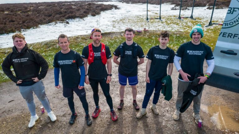 The team completed the long-distance run across the Shropshire Hills and even stopped to do 100 pull-ups at the halfway point