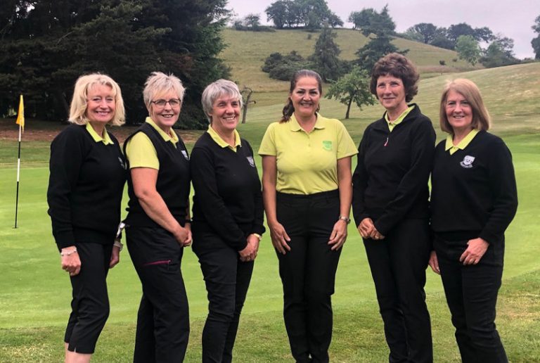 The successful team over the first two rounds: Sally Weaver, Alison Grove, Angela Hinton, Soheila Stadnik, Suzanne Huxley (Team Manager) and Vanessa Statham