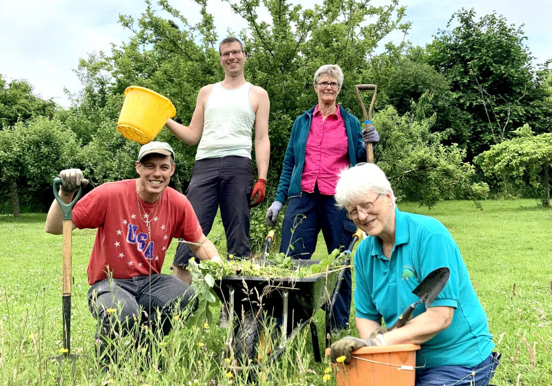 Pictured from left are volunteers Andy Harman, Alex Collier, Carola Adams and Jude Pilgrim