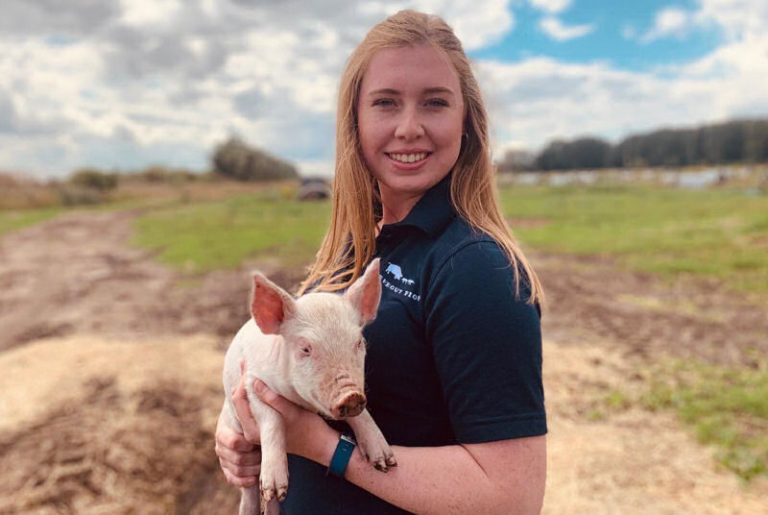 Chloe Gimson, who completed her final year on a BSc (Hons) Agriculture with Farm Business Management course this summer