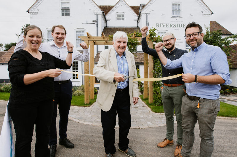 Jo Perry, Scott Meade, David Rawlings, David McGrath and Chris Kendall at the opening of the pub