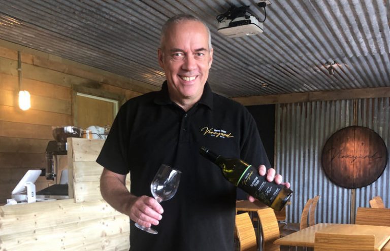 Co-owner Russell in the expanded café bar