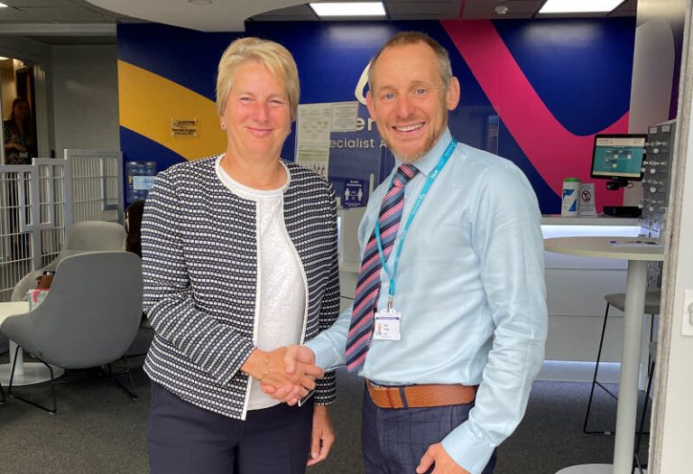 Dr Gill Eatough and Brian Thomas at Severndale Academy