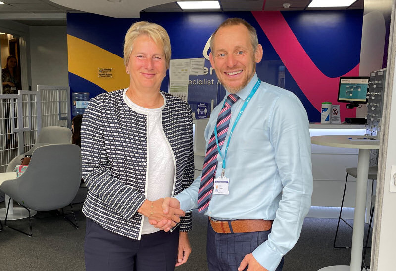 Dr Gill Eatough and Brian Thomas at Severndale Academy