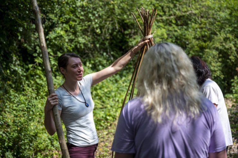Small Woods tutor Suz Williams with course participants