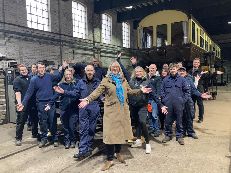 Helen Smith, managing director designate at Severn Valley Railway celebrates with colleagues