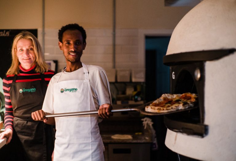 Lucie Tait-Harris with Omar Ahmed at the Oregano Project in Albrighton