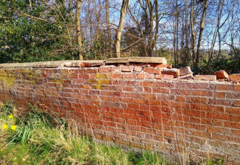 Attingham’s boundary wall requires repair. Photo: National Trust / Rachael Parry